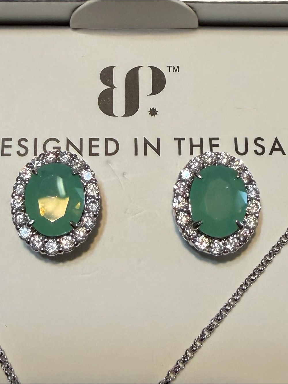 2424 Earring Only: Mint Spinel on Rhodium